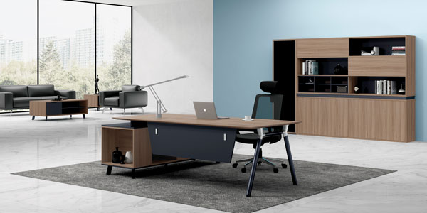 ?，斒宿k公家具|維德系列主管辦公桌書柜組合展示實物視頻